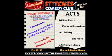 Stitches Comedy "SUOP" at The International Bar Downstairs
