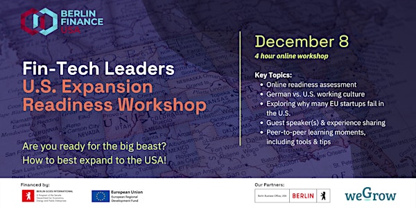 Fin-Tech Leaders: U.S. Market Readiness Workshop (Online, 4h)
