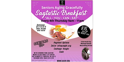 Seniors Aging Gracefully SAGTASTIC Breakfast
