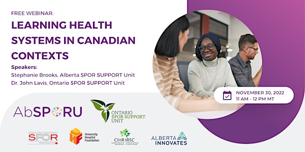 WEBINAR: Learning Health Systems in Canadian Contexts