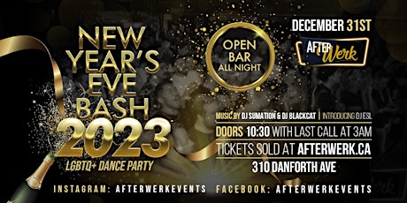 Hauptbild für After Werk Open Bar New Years Eve Bash 2023 - A gay lgbtq+ dance party