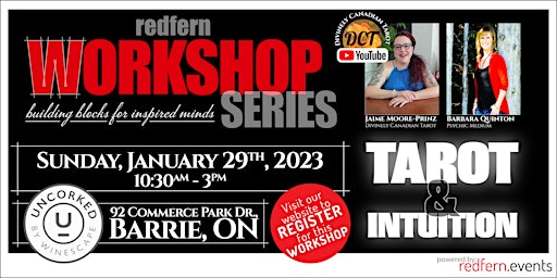 Tarot + Intuition Workshop, Sunday Jan 29th, 2023. 10:30-3pm, BARRIE, ON.