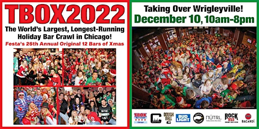 TBOX | Chicago's 26th Annual Santa/Xmas Crawl |30+ Wrigley Bars | 15K Ppl