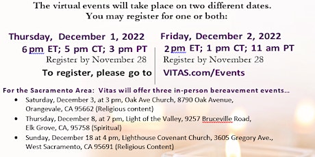 Holiday Bereavement Events