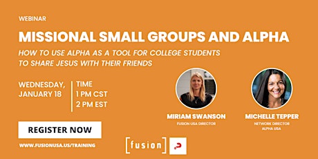 Fusion USA Webinar: Missional Small Groups and Alpha