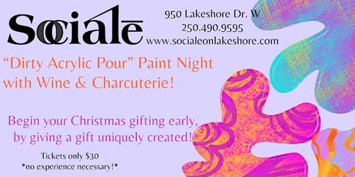 DIRTY POUR Acrylic Paint Night with WINE & CHARCUTERIE