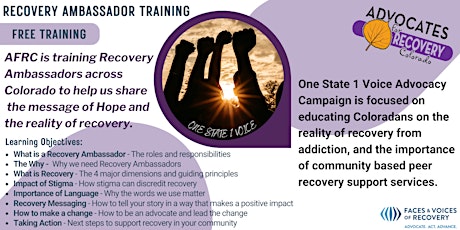 Advocates for Recovery Colorado - Recovery Ambassador Training
