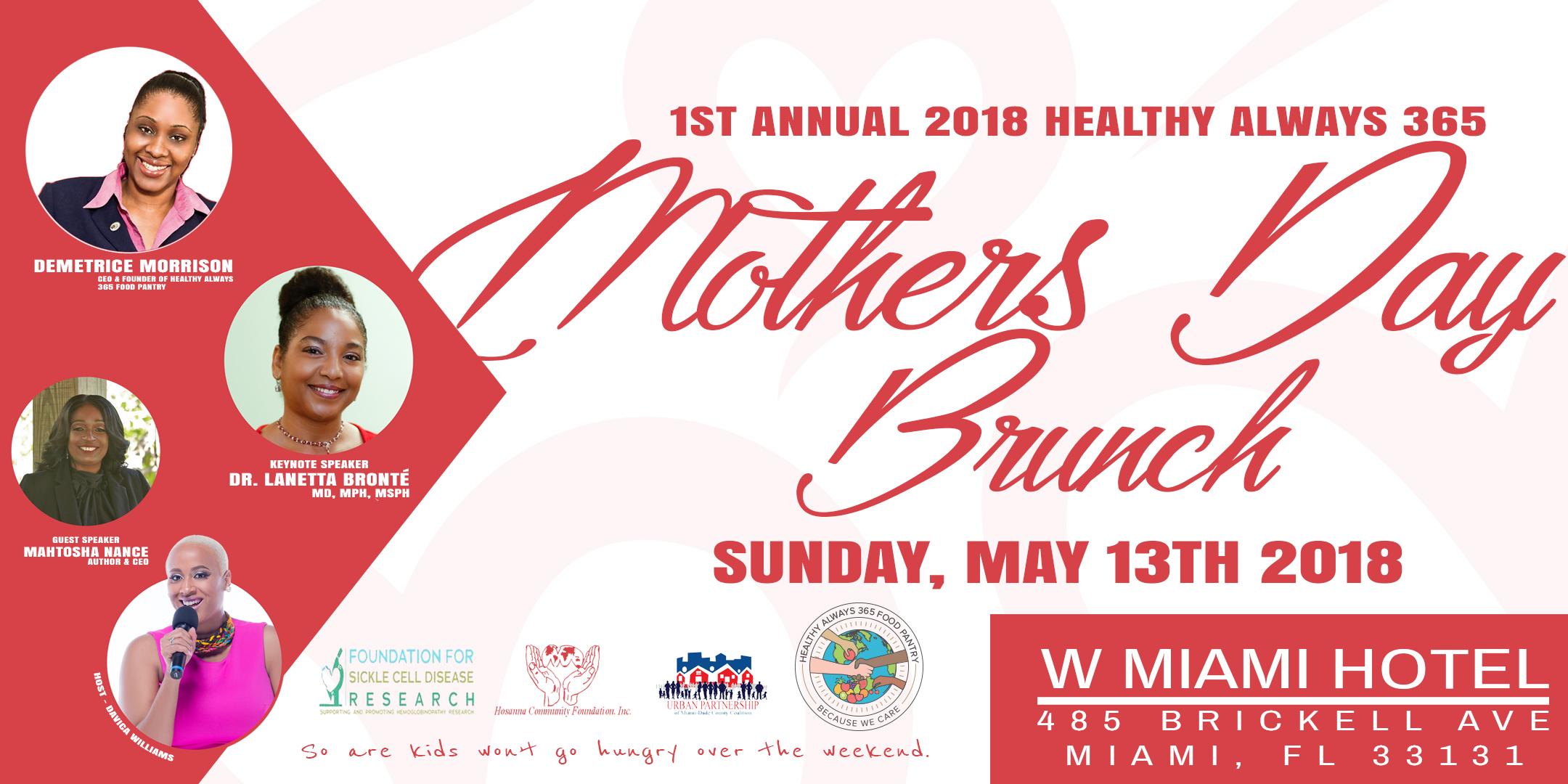 1st Annual 2018 Healthy Always 365 : Mothers' Day Brunch