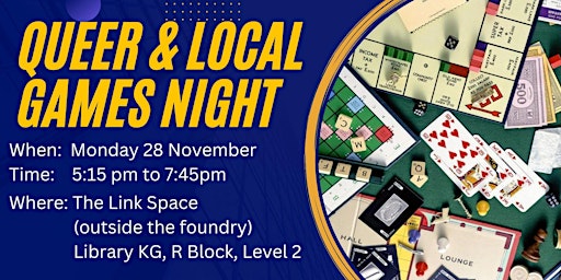 Queer & Local Games Night at QUT KG Library