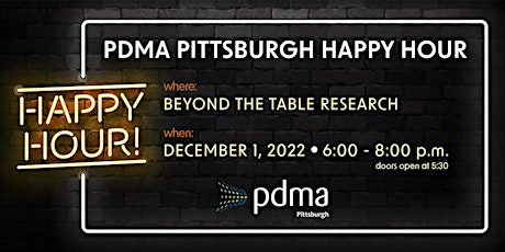 PDMA Pittsburgh December 1st Happy Hour @ Beyond the Table Research