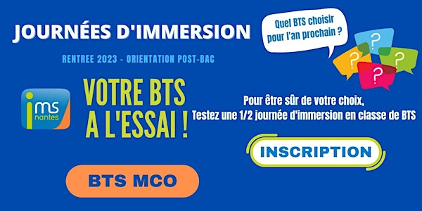 JOURNÉES D'IMMERSION BTS MCO 2022- 2023