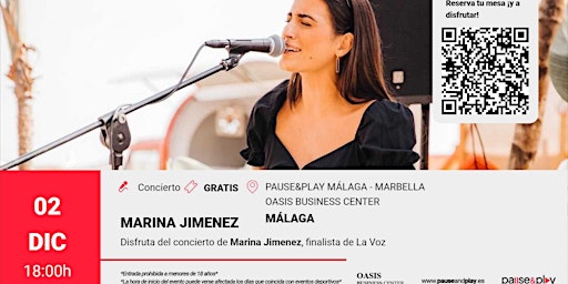 Concierto Marina Jiménez Pause&Play Oasis Business Center (Marbella, Málaga