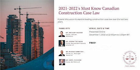 2021-2022's Must Know Canadian Construction Case Law