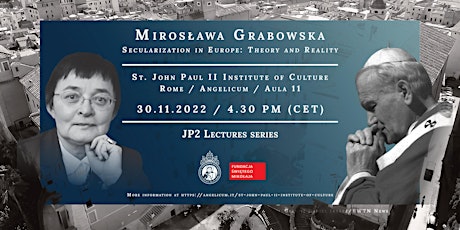 Immagine principale di JP2 Lecture: Prof. Mirosława Grabowska “Secularization in Europe: Theory... 