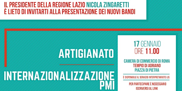 Presentazione Bandi Artigianato e Internazionalizzazione
