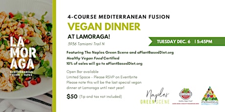 4-Course Mediterranean Fusion Vegan Dinner
