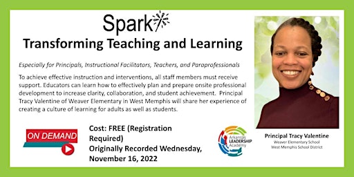 Imagem principal de Spark! Transforming Teaching and Learning - On Demand