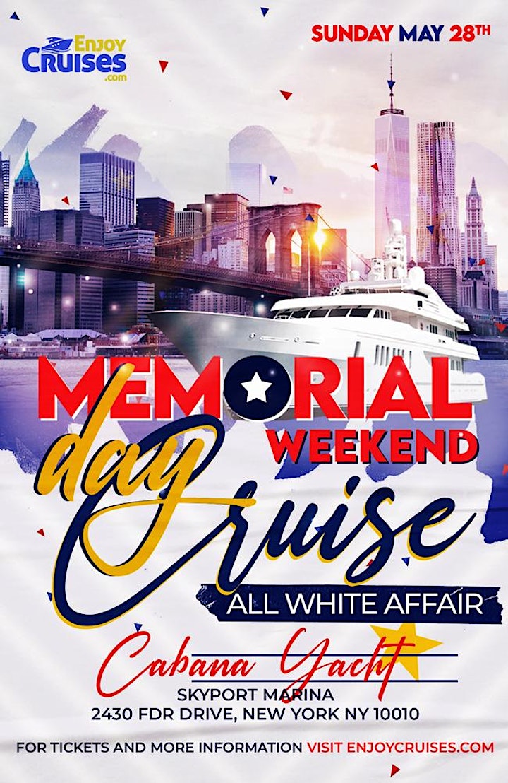All White Affair Memorial Day Weekend Party Cruise NYC I Cabana Yacht image
