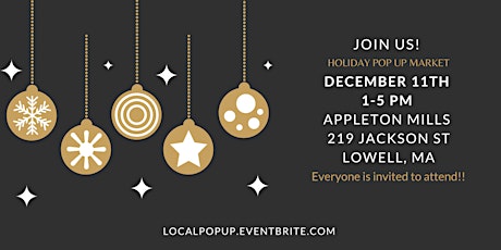Holiday Pop up Market Shop and Support local