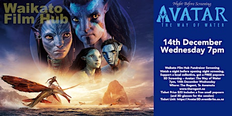 Waikato Film Hub Trust Fundraiser Screening: Avatar: Way of Water 3D primary image