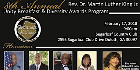 8th Annual Rev. Dr. Martin Luther King Jr. Unity Breakfast "A Celebration of Black History and Diversity Awards Program" primary image