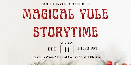 MAGICAL YULE STORYTIME AND RITUAL FOR CHILDREN w/Kathleen and Ariel