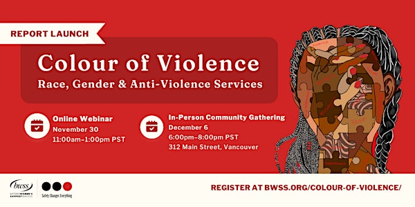 In-person Launch: Colour of Violence: Race, Gender & Anti-Violence Services