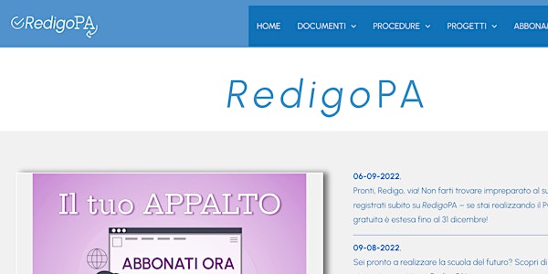 I progetti FESR con la piattaforma RedigoPA