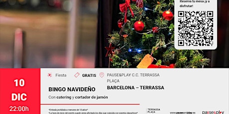 Bingo Navideño con Cortador de Jamón Pause&Play Terrasa Plaza