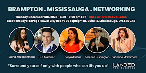 Brampton.Mississauga.[FREE IN PERSON] Networking Event