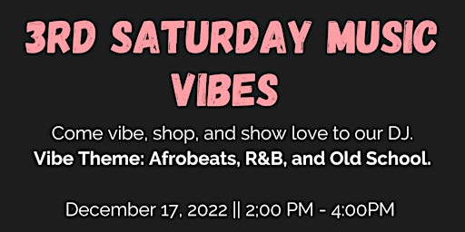 3rd Saturday Music Vibes & Shopping