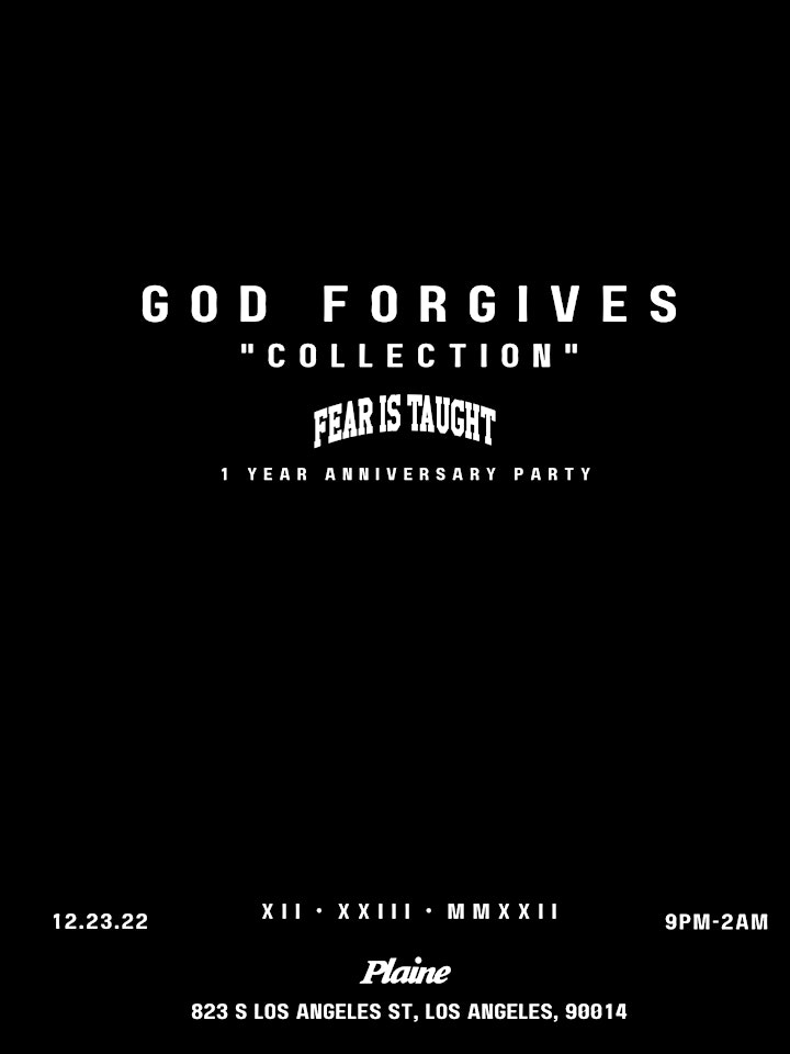 FEAR IS TUAGHT  "GOD FORGIVES" Collection image
