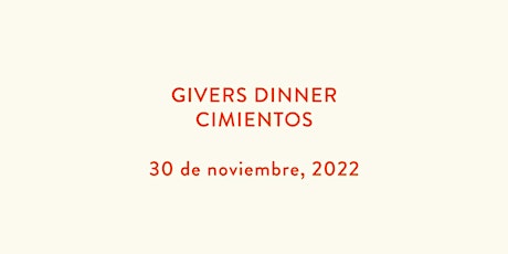 Imagen principal de CIMIENTOS | Givers Dinner