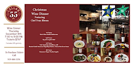 Wine Dinner  featuring Chef Fran Bloom