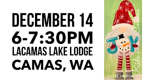 Kids and a Canvas Paint Event - Santa Gnome