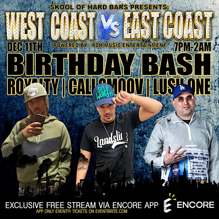 Skool Of Hard Bars: West Coast vs East Coast Rap Battle (Sag Birthday Bash) image