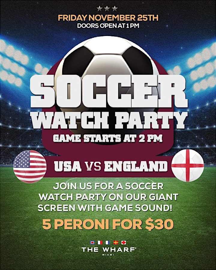 USA vs England - Soccer Watch Party at The Wharf Miami image