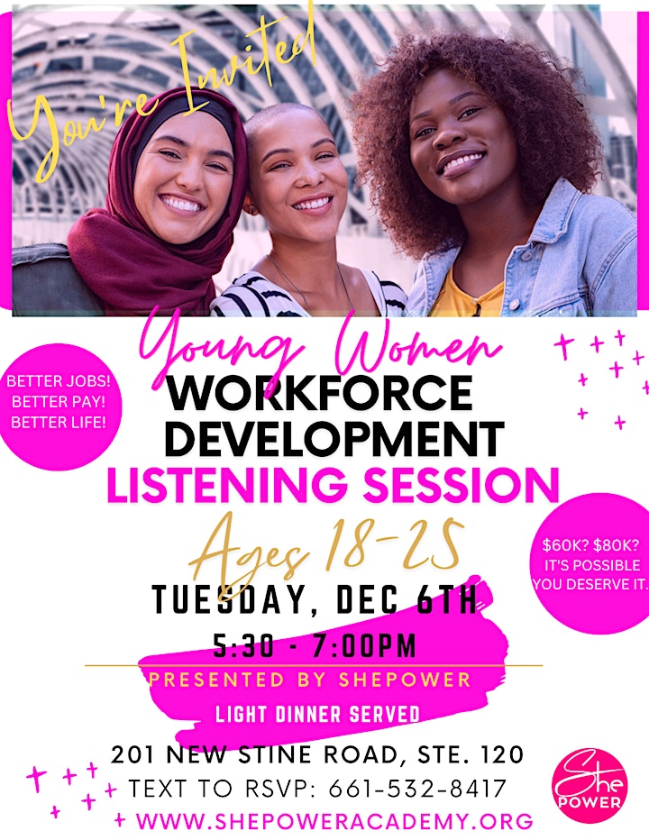 LISTENING SESSION - WORKFORCE DEVELOPMENT FOR YOUNG WOMEN  AGES18-24 image