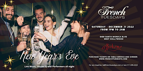 New Year's Eve Cabaret by French Tuesdays (General Admission Tickets)