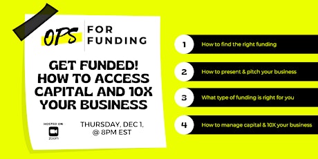GET FUNDED! How To Access Capital And 10X Your Business