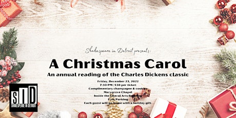 A reading of A Christmas Carol by Charles Dickens with champagne!