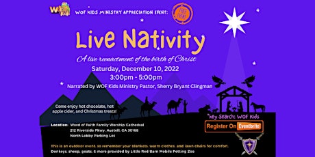 WOF Kids Ministry Appreciation Event: Live Nativity