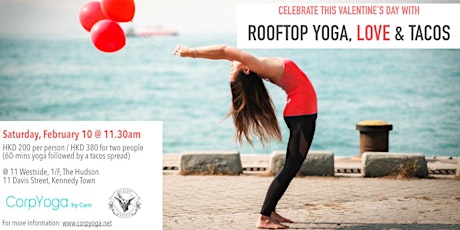 Celebrate Valentine's Day: Rooftop Yoga, Love & Tacos primary image