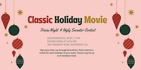 Classic Holiday Movie Trivia and Ugly Sweater Contest!