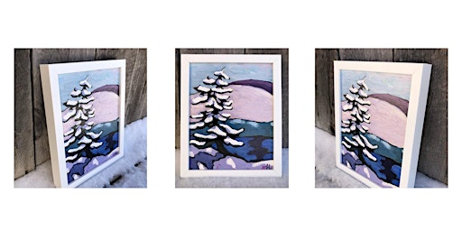 Holiday White frame paint night -Winter Pine Tree with Lisa Leskien