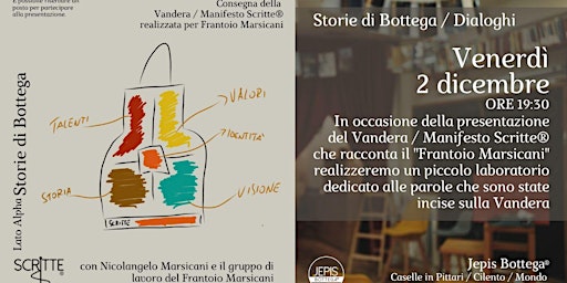 Vandera / Manifesto Scritte® per Frantoio Marsicani - Storie di Bottega