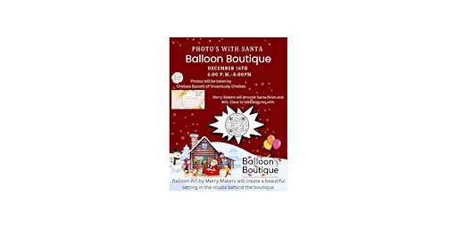 Photo's with Santa at the Balloon Boutique