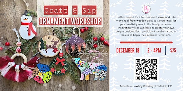 Craft & Sip - Ornament Workshop at Mountain Cowboy