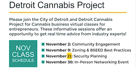 Detroit Cannabis Project November events