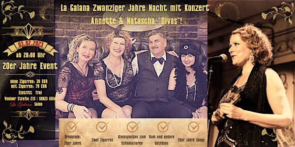 La Galana Zwanziger Jahre Nacht mit Konzert Annette & Natascha "Divas!"